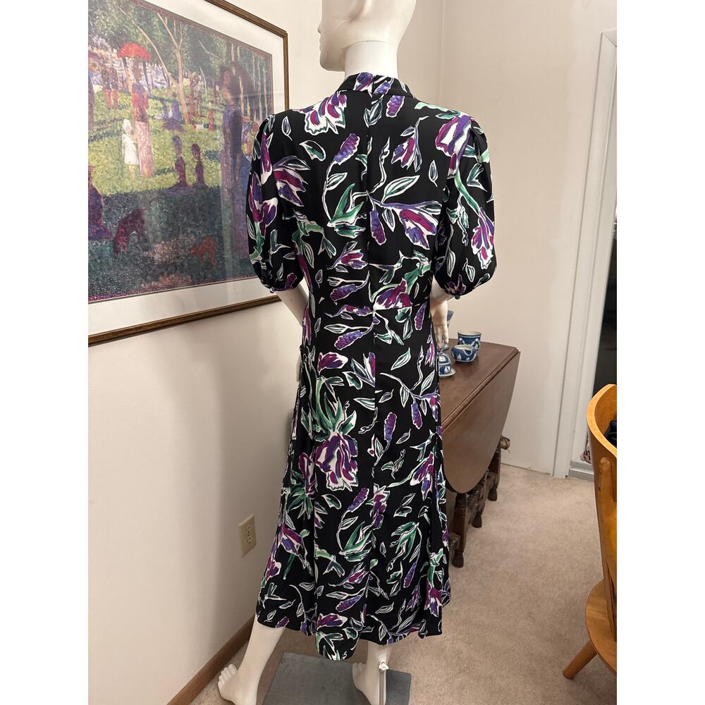 Diane Von Furstenberg Nella Tulip Fields Violet Midi Cottage Floral Dress 12 - Picture 3 of 7